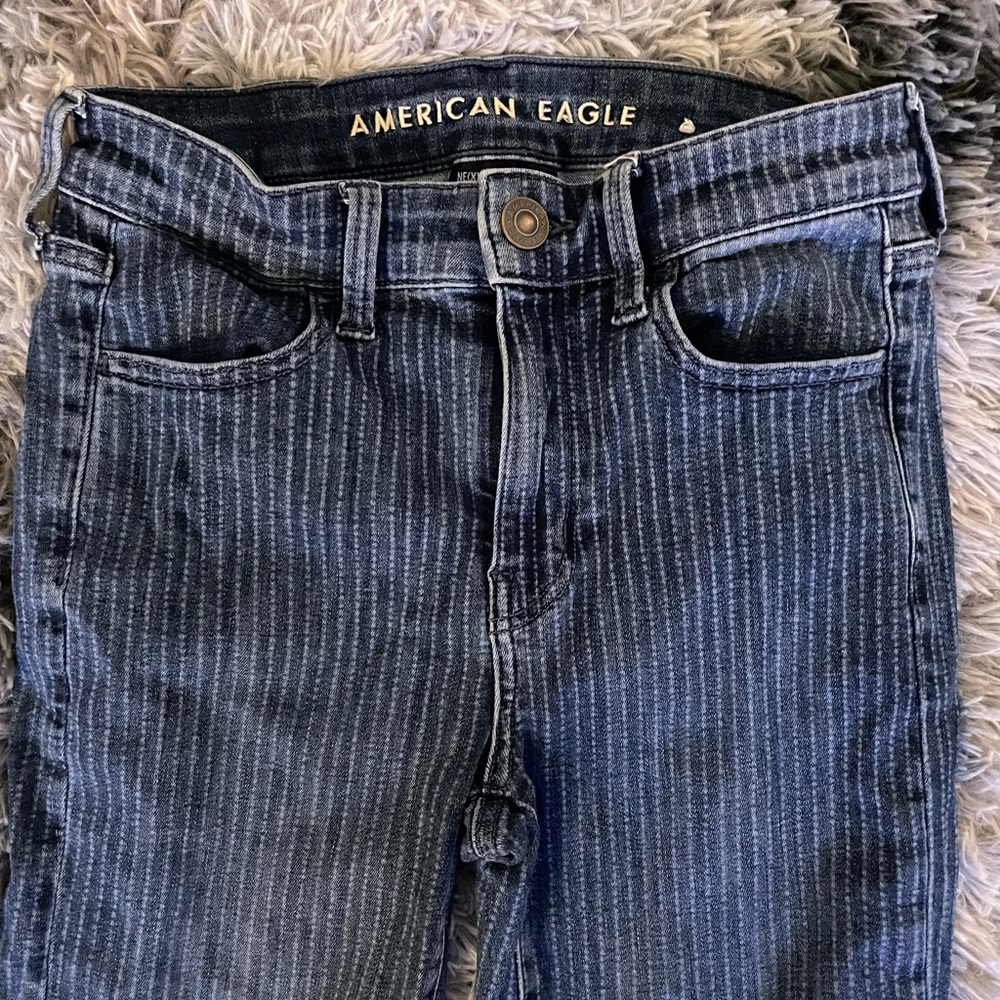 Striped skinny jeans